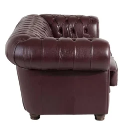 Chesterfield Polstergarnitur aus Leder - Geoloro (dreiteilig)