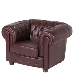 Chesterfield Polstergarnitur aus Leder - Geoloro (dreiteilig)