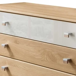 141cm 5 Schubladen Kommode in Eiche & Beige - Emdsiva