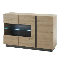 138cm breite Kommode mit Glaseinsatz - Lairian
