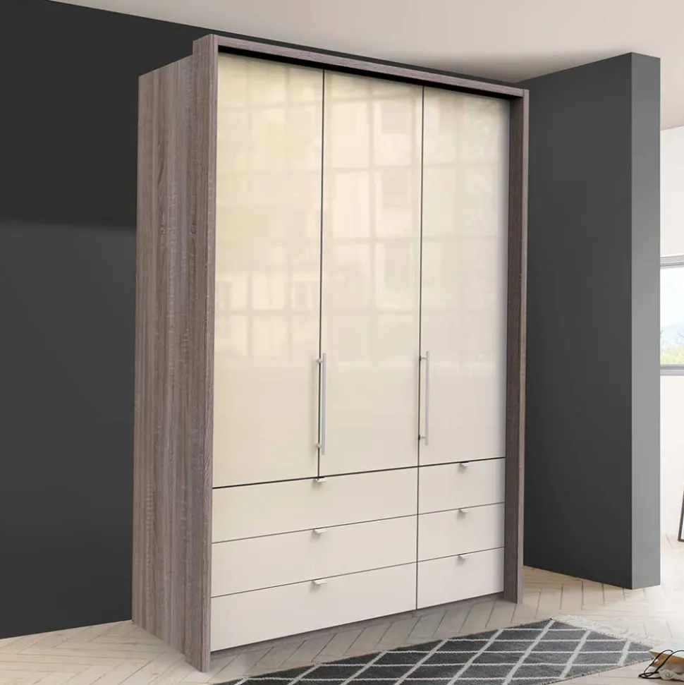 150cm breiter Kleiderschrank mit sechs Schubladen - Membres
