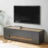 140cm breiter TV Unterschrank in Anthrazit - Ahilav