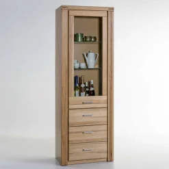 68cm breiter Vitrinenschrank in Kernbuche - Uhelia