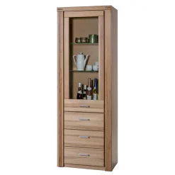 68cm breiter Vitrinenschrank in Kernbuche - Uhelia