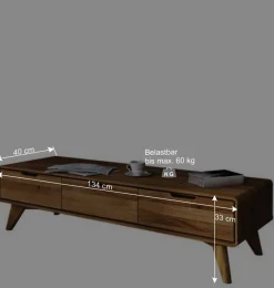 134cm breites TV Board aus geölter Wildeiche - Eavy