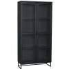 195cm hohe Industry Vitrine in Schwarz - Meciva