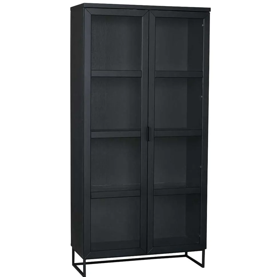 195cm hohe Industry Vitrine in Schwarz - Meciva