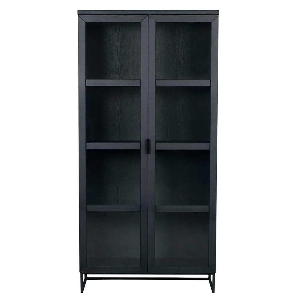 195cm hohe Industry Vitrine in Schwarz - Meciva