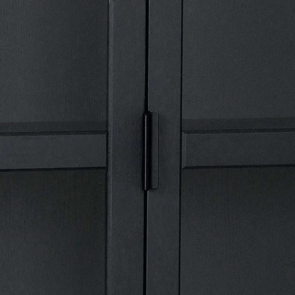 195cm hohe Industry Vitrine in Schwarz - Meciva