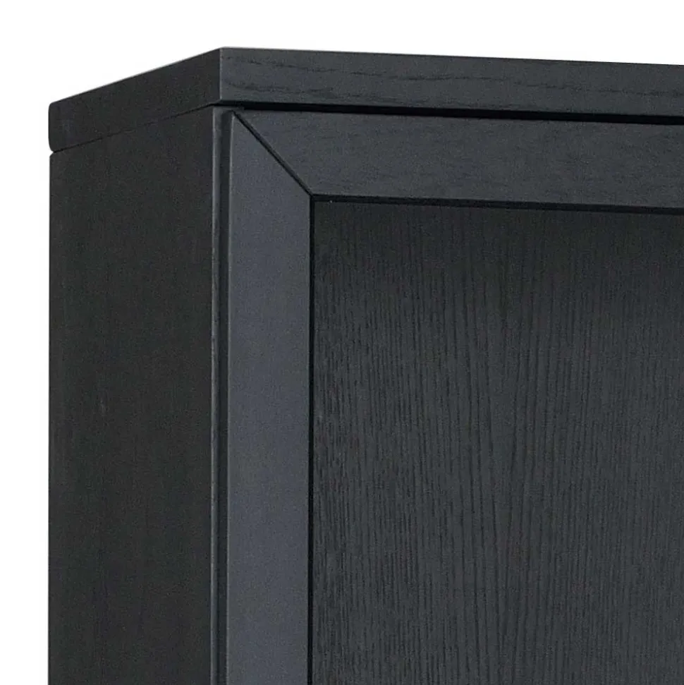 195cm hohe Industry Vitrine in Schwarz - Meciva