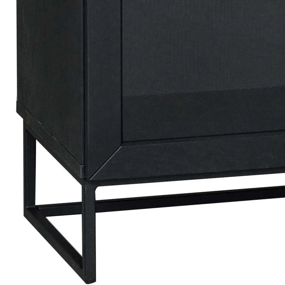 195cm hohe Industry Vitrine in Schwarz - Meciva