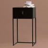 74cm hohe Nachtkonsole in Schwarz lackiert - Fronco