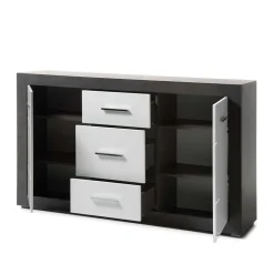 97cm hohes Hochglanz Sideboard in Weiß - Istensa