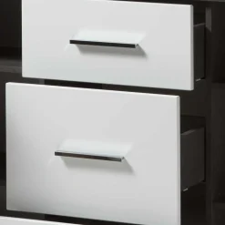 97cm hohes Hochglanz Sideboard in Weiß - Istensa