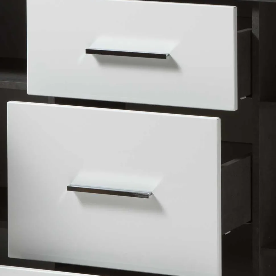 97cm hohes Hochglanz Sideboard in Weiß - Istensa