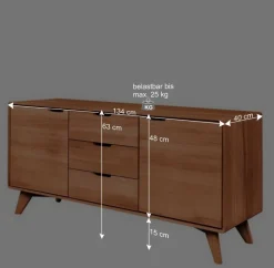 63cm hohes Sideboard mit 134cm Länge - Junola