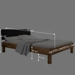 210cm Holzbett & Nachttische - Olbysca (dreiteilig)