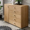 120cm Kombi Kommode aus Eiche Massivholz - Emdsiva