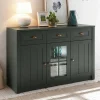 130cm Landhaus Sideboard in Dunkelgrün - Niestov