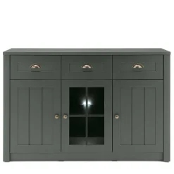 130cm Landhaus Sideboard in Dunkelgrün - Niestov