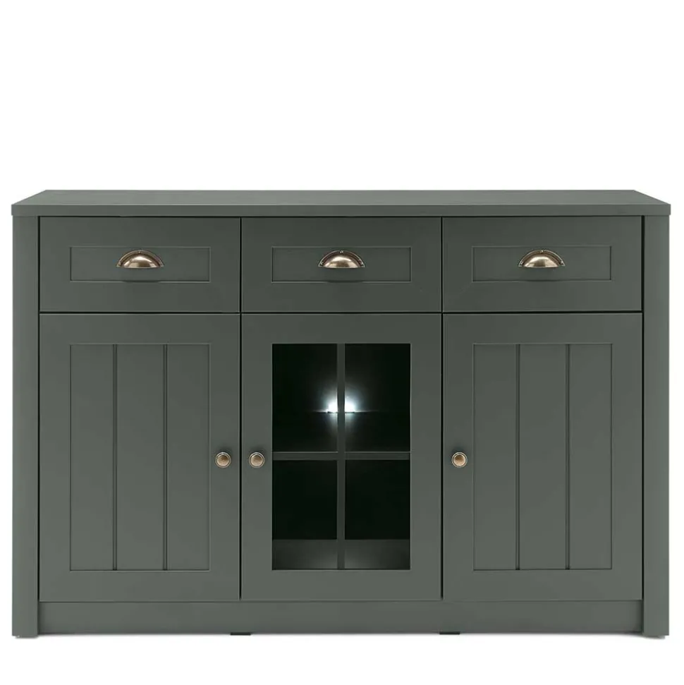 130cm Landhaus Sideboard in Dunkelgrün - Niestov