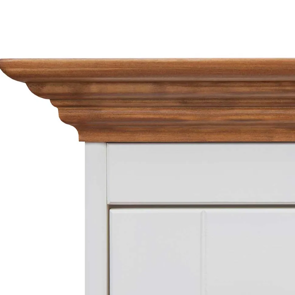 130cm Landhaus-Kommode mit Glaseinsatz - Bordona