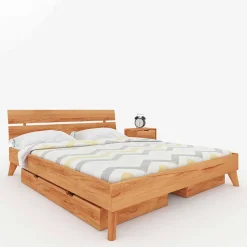 210cm langes Doppelbett Gestell aus Holz - Junola