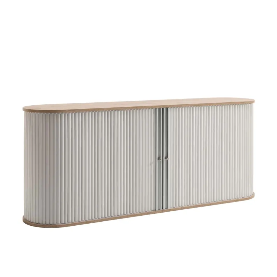 196cm Rollladen Sideboard in Weiß Eiche - Bassy