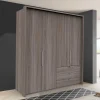 200cm Schlafzimmerschrank mit Folierung Holzoptik - Crenba