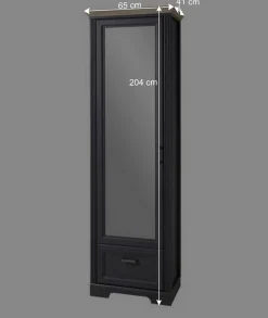 65cm schmaler Dielenschrank mit Spiegel Tür - Thumbs