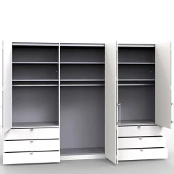 300cm 3-türiger Falttürenschrank mit Spiegel - Rativian