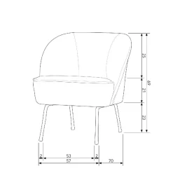 Cocktailsessel in Beige mit Schwarz - Lafronda
