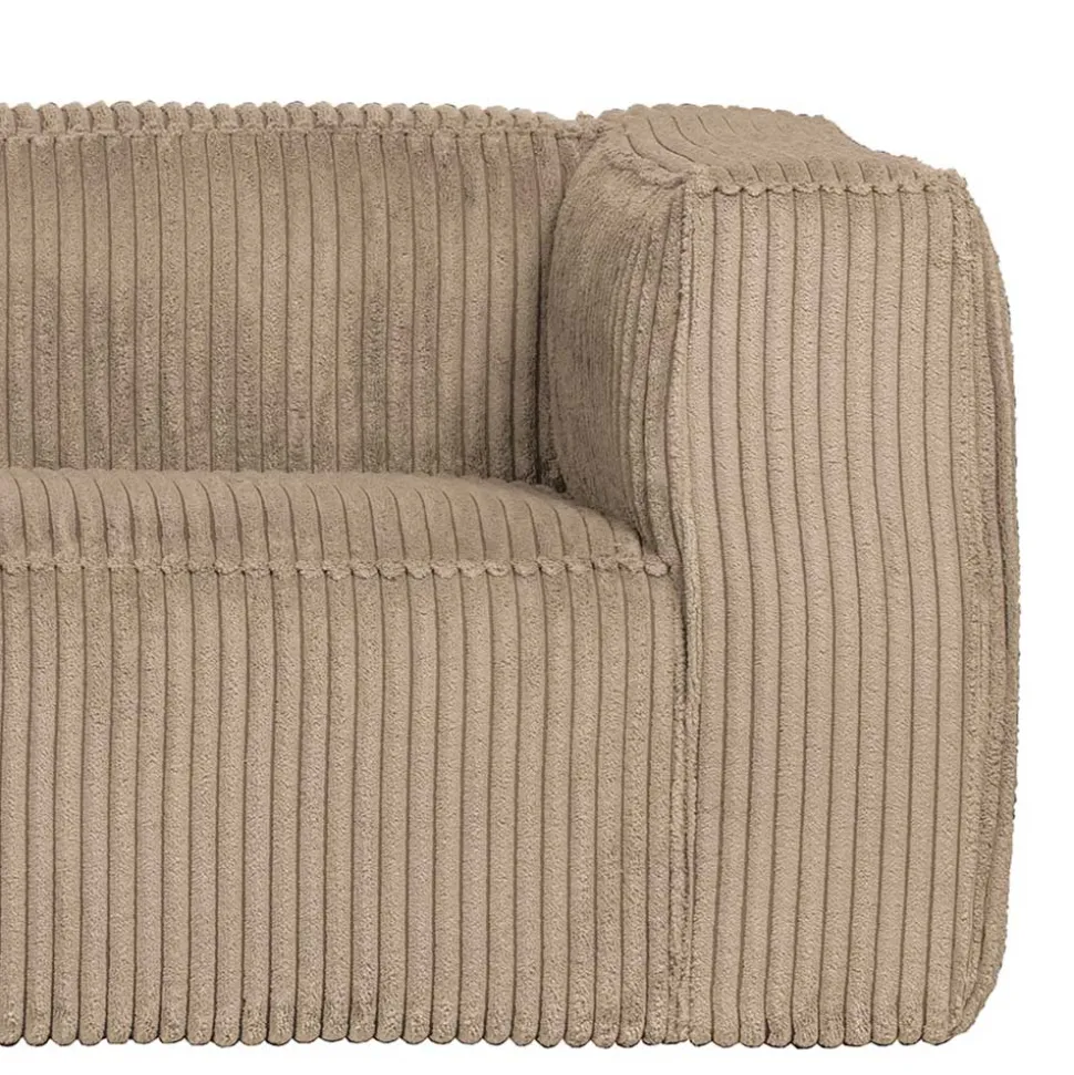 Cord Ecksofa in Beige ohne Bodenfreiheit - Hermanos
