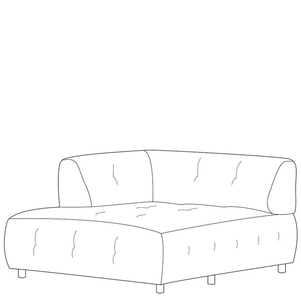 Cord Modulsofa Eckelement in Mauve - Samorah
