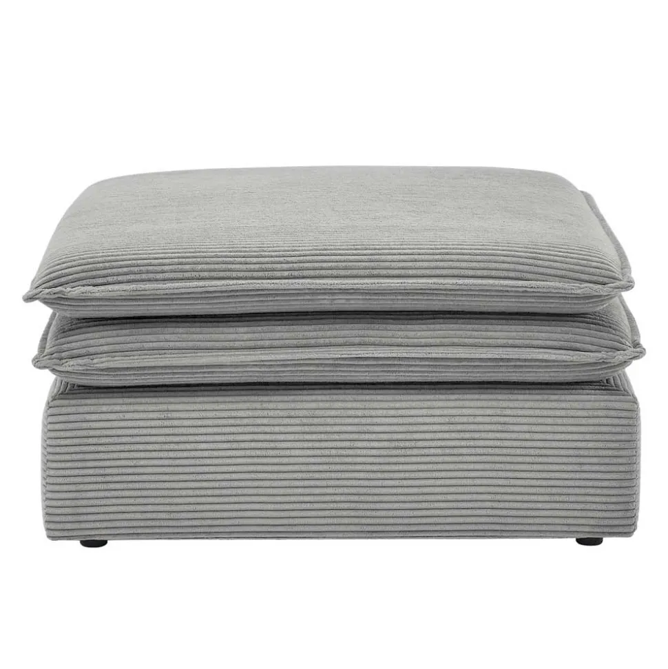 Cord Polstersessel mit Hocker Set - Tessina (zweiteilig)