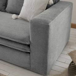 Cord Polstersessel mit Hocker Set - Tessina (zweiteilig)