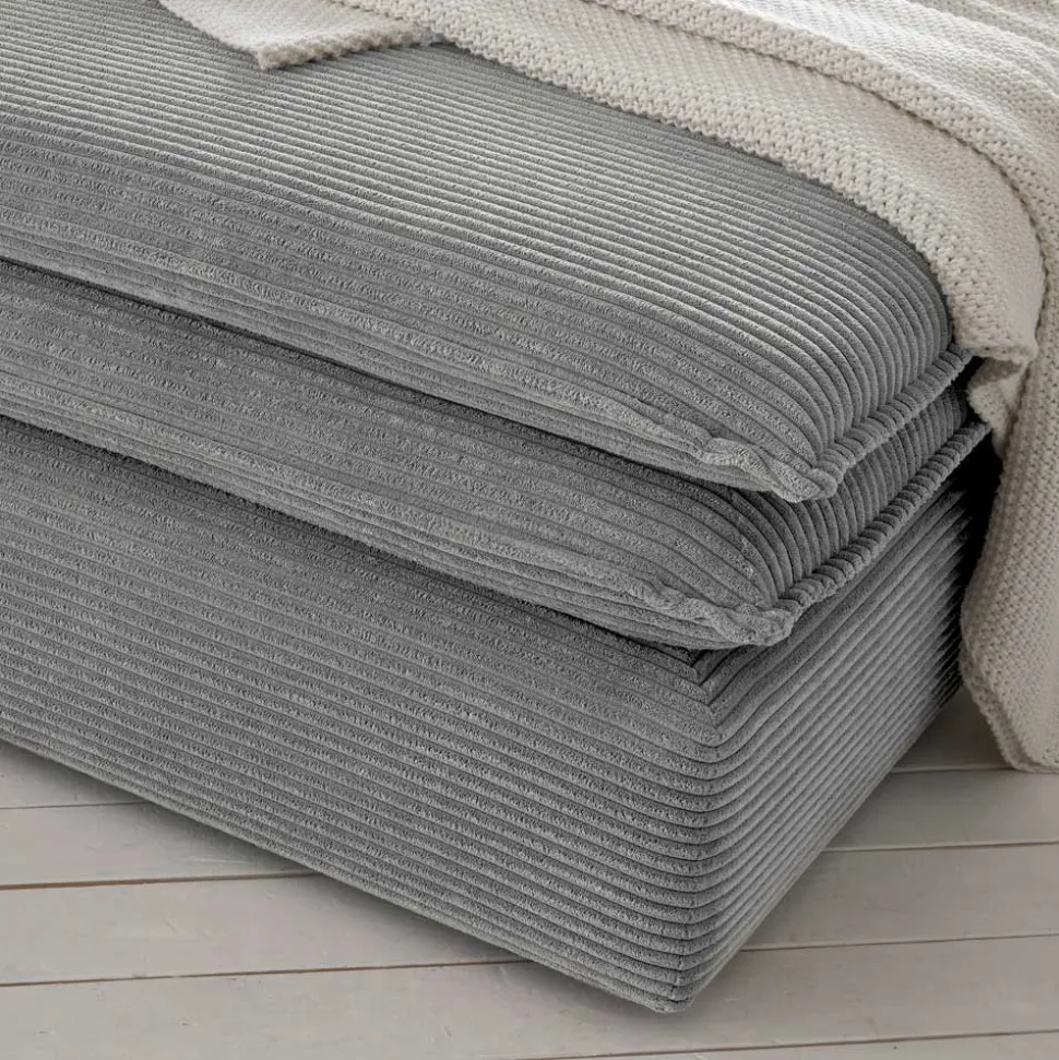 Cord Polstersessel mit Hocker Set - Tessina (zweiteilig)