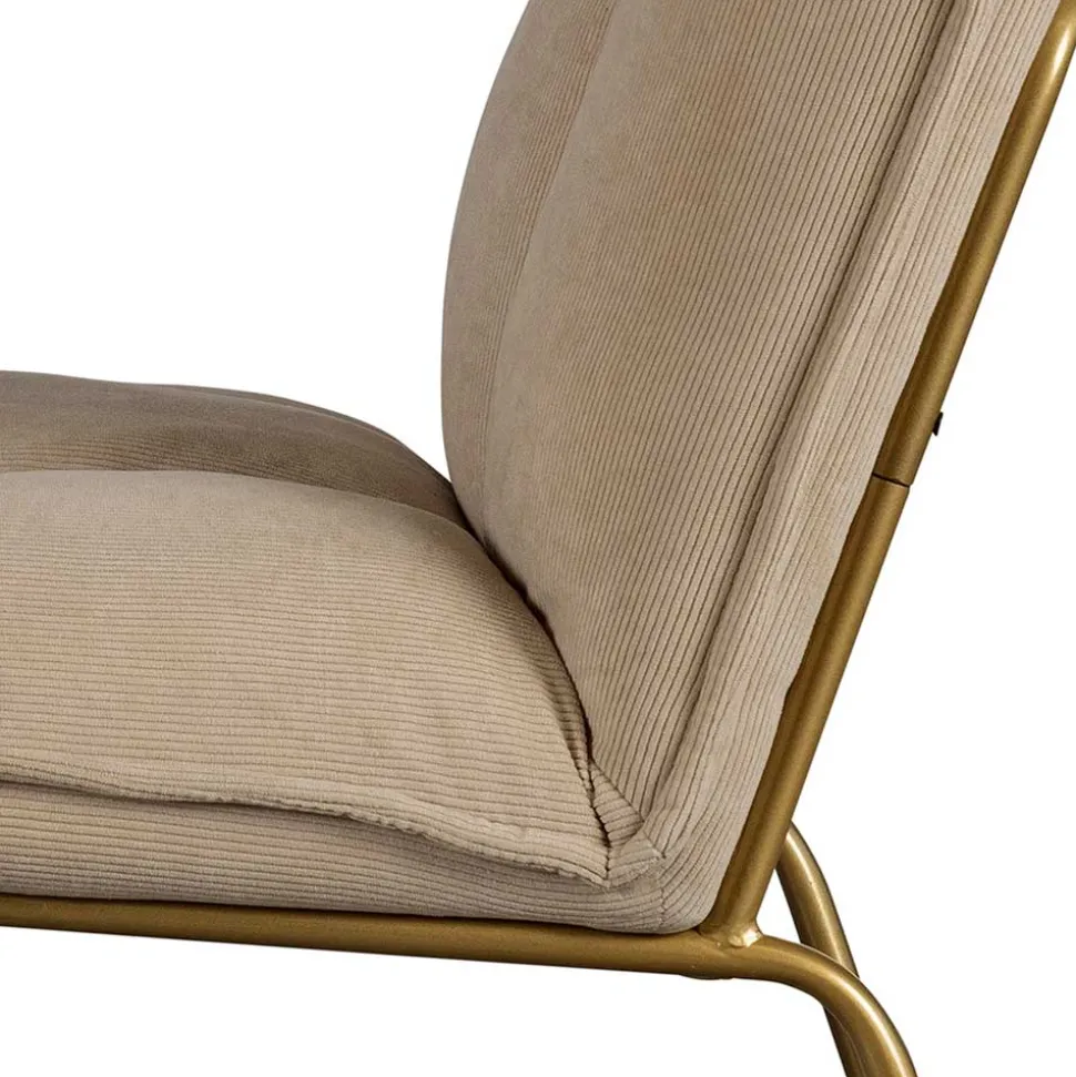 Cord Wohnzimmerstuhl in Beige - Velsamos