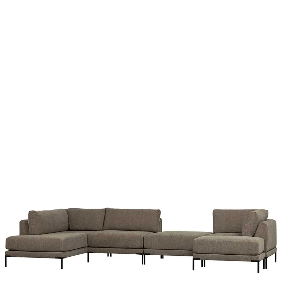 Couch aus Modulen in Taupe Stoff - Birte