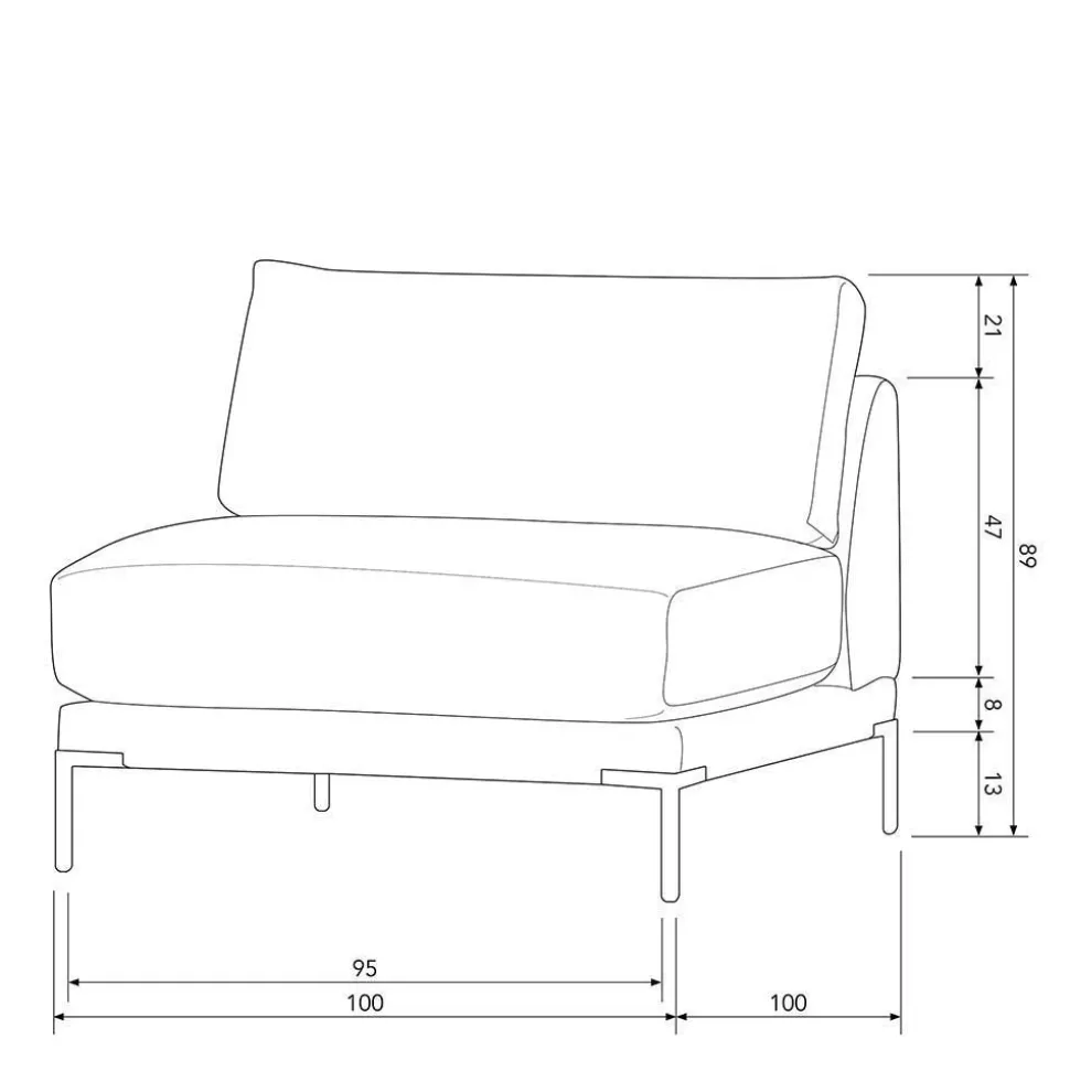 Couch aus Modulen in Taupe Stoff - Birte
