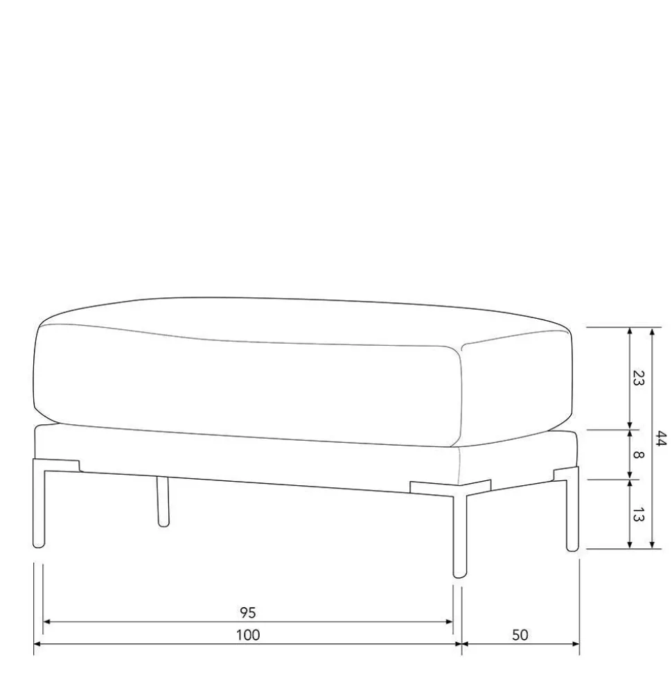 Couch aus Modulen in Taupe Stoff - Birte