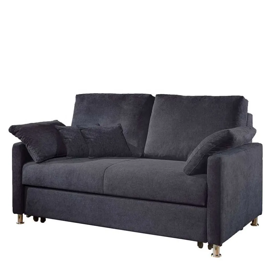 Couch mit Bettfunktion in Dunkelblau - Casbella