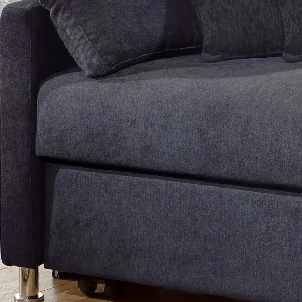 Couch mit Bettfunktion in Dunkelblau - Casbella