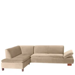Couchecke in Beige mit Nussbaum Braun - Franatico