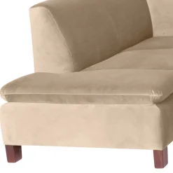 Couchecke in Beige mit Nussbaum Braun - Franatico