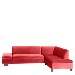 Couchecke in Rot mit Nussbaum Braun - Kiko