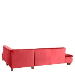 Couchecke in Rot mit Nussbaum Braun - Kiko