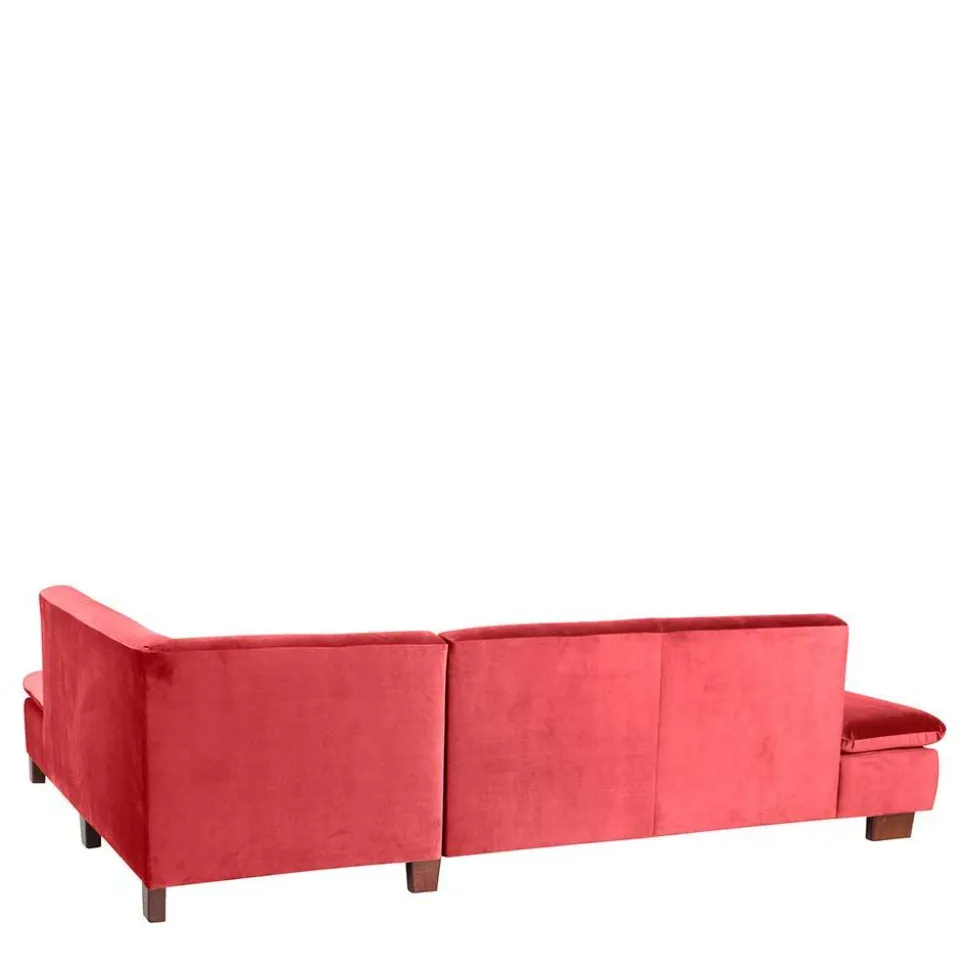 Couchecke in Rot mit Nussbaum Braun - Kiko