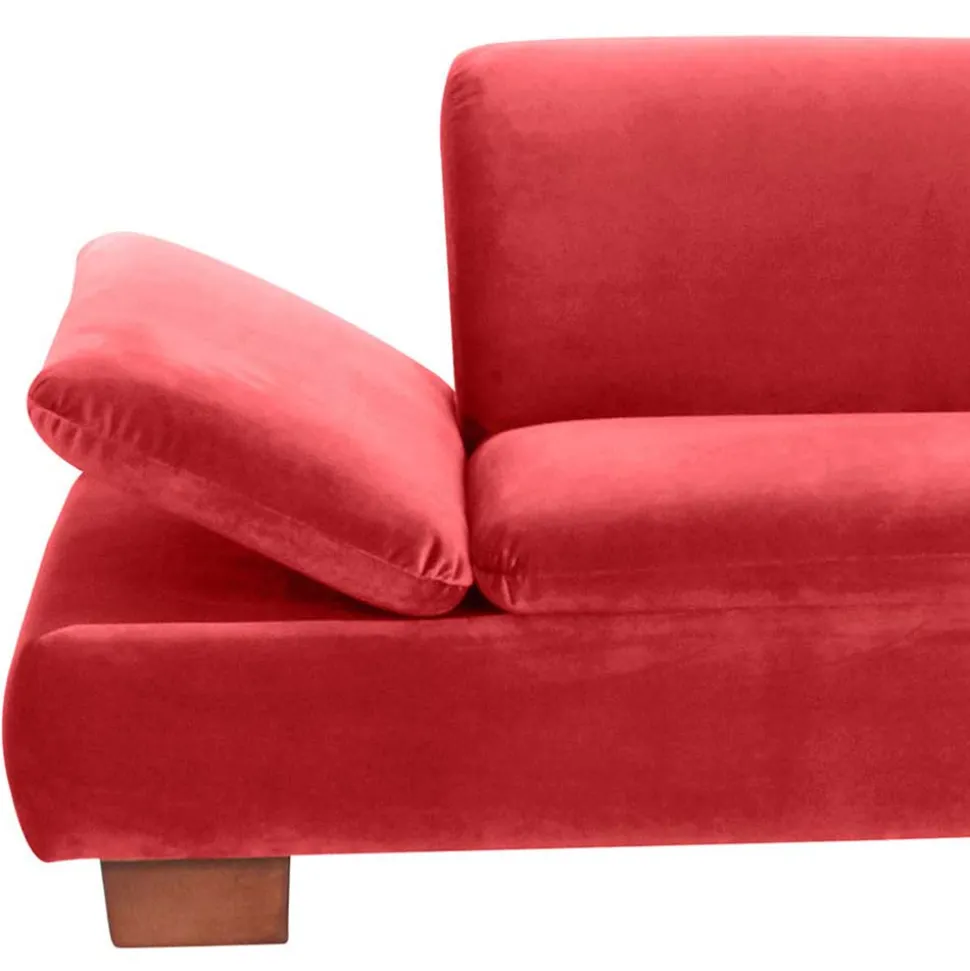 Couchecke in Rot mit Nussbaum Braun - Kiko