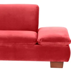 Couchecke in Rot mit Nussbaum Braun - Kiko
